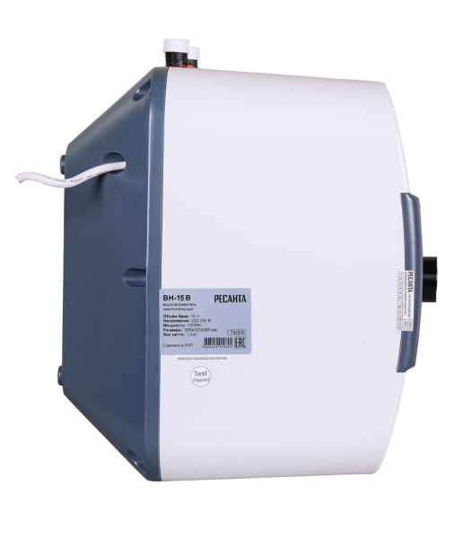 Водонагреватель накопительный  ВН-15В Ресанта, 1500Вт, (ПОД раковиной), 31 мин, 5 лет, 74/5/6