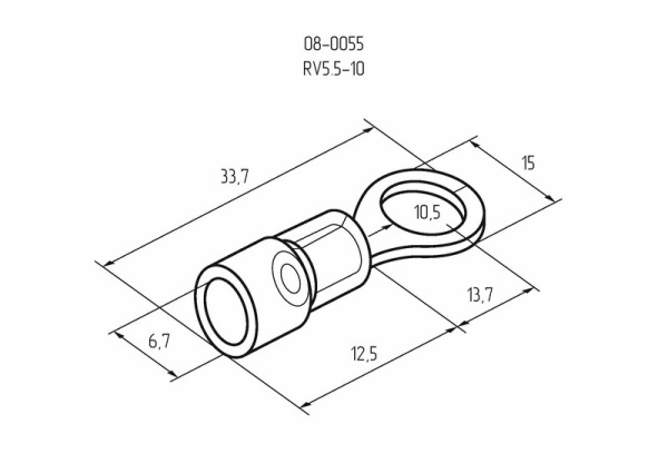 НАКОНЕЧНИК КОЛЬЦЕВОЙ изолированный ( VR 5.5-10) REXANT (НКИ ø10.5мм)