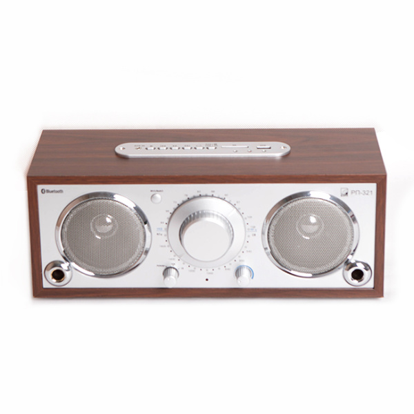 Радиоприемник "БЗРП РП-321", УКВ 64-108МГц, 220V, акб 1500mA/h, USB/SD/AUX/BT, 2 динамика, стерео