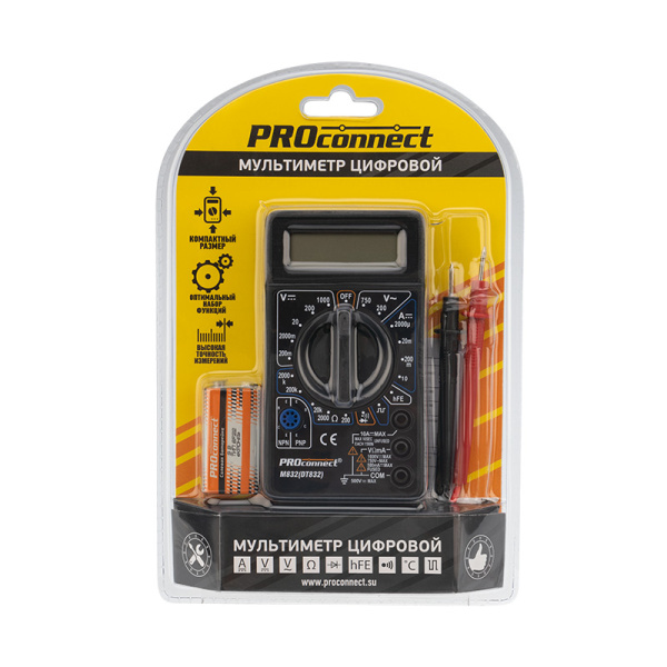 Портативный мультиметр M832(DT832) Proconnect