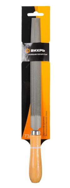 Напильник 200 мм полукруглый деревянная рукоятка 73/6/4/2