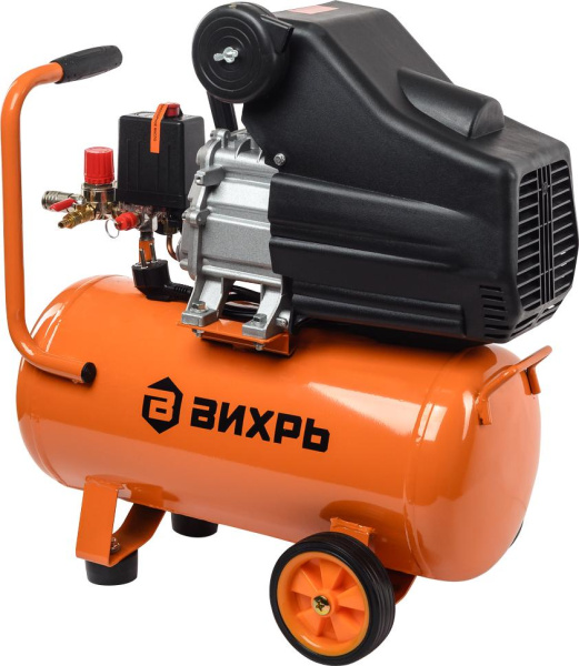 Компрессор "ВИХРЬ" КМП-230/24 (поршневой 1600Вт, 230л/мин, объём 24л, 8 бар, 220В)