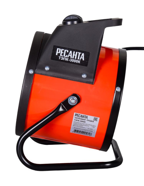 Тепловая электрическая пушка "РЕСАНТА" ТЭПК-3000К (КРУГЛАЯ, керам.нагревательный элемент) 67/1/27