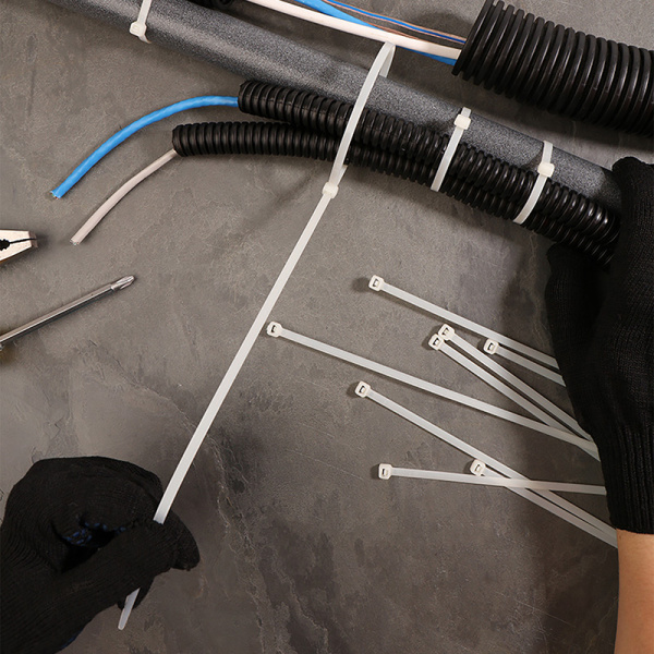 Хомут nylon 4.8 х 400 мм 100 шт белый  REXANT (профессиональный)