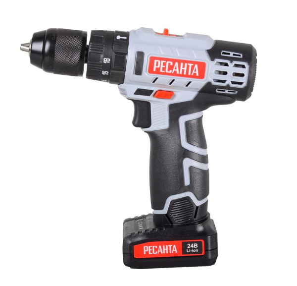 Дрель-шуруповерт аккумуляторная ДА-24-2ЛК-У Ресанта, 75/14/8