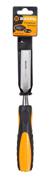 Стамеска-долото 20 мм 2 комп.усиленная рукоятка CrV 73/2/7/4 "ВИХРЬ"