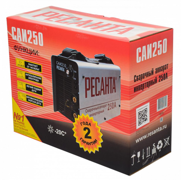 Сварочный инвертор РЕСАНТА САИ 250, 250А, 65/6