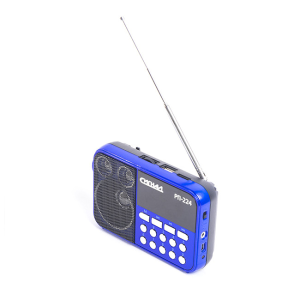Радиоприемник "Сигнал РП-224", бат. 3*АА (не в компл.), 220V, акб 400мА/ч, USB, SD, дисплей 17825