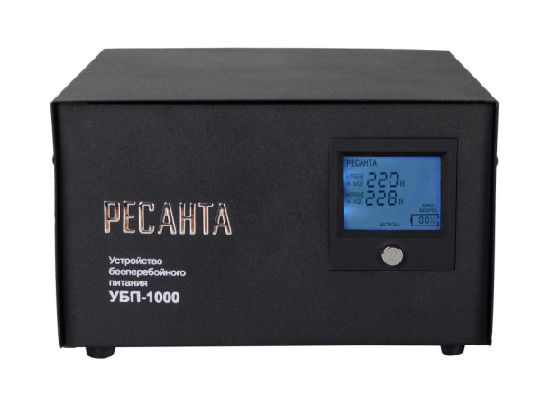 Устройство бесперебойного питания УБП-1000 "РЕСАНТА", треб. два аккум., 800Вт, 61/49/4