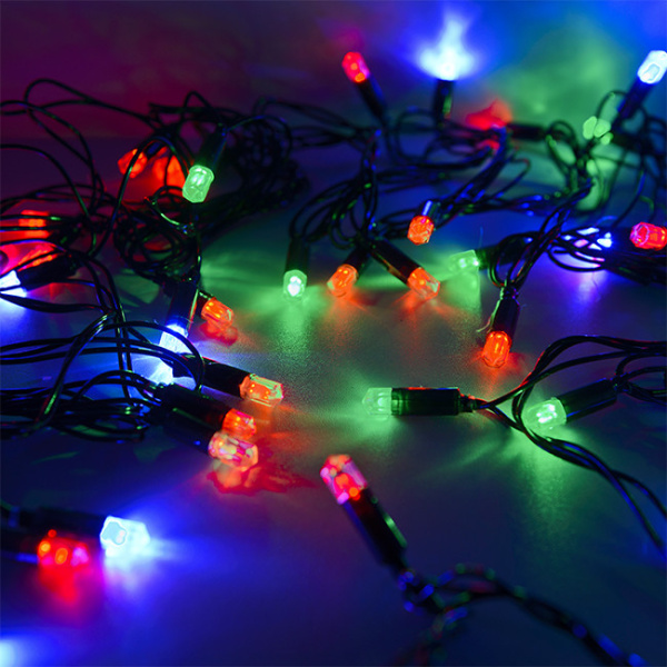 Гирлянда светодиодная "Рисовая" SE-RICE-540M, 5M, 40 LED, мультицвет, черный шнур (2459)