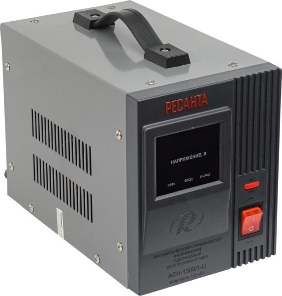 Стабилизатор напряжения "РЕСАНТА" АСН- 1500/1-Ц Вход 140-260В (1500Вт), 63/6/3