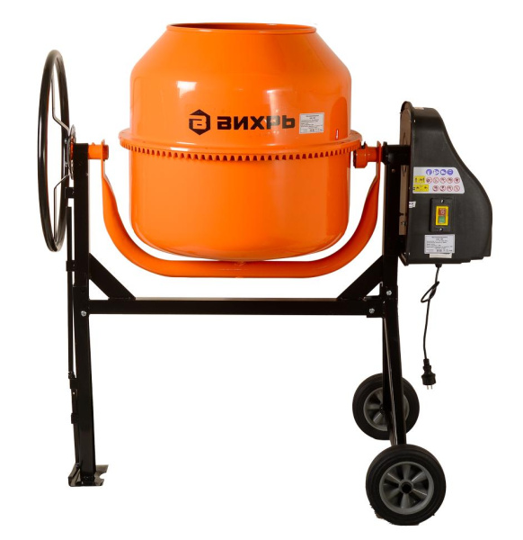 Бетономешалка "ВИХРЬ" БМ-180, модель с чугунным венцом, 74/1/4