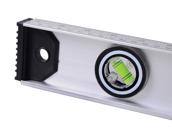 Уровень алюминиевый "Рельс", 800 мм, 3 глазка (1 поворотный) Вихрь, 73/11/4/15