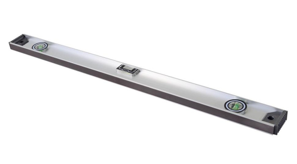 Уровень алюминиевый "Рельс", 800 мм, 3 глазка (1 поворотный) Вихрь, 73/11/4/15