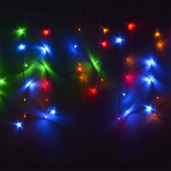 Гирлянда светодиодная "Бахрома" IC-120M, 3.0*0.7м, 120 светодиодов, IP20, 220В, мультицвет (13011)