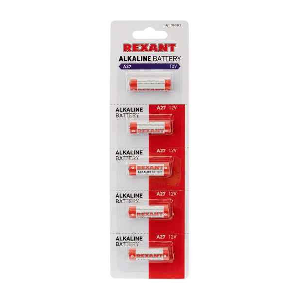 Батарейка 27 A 12 V 5 шт. блистер REXANT