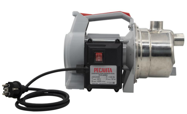 Поверхностный насос ПСН-4200Н Ресанта, 1100 Вт, 77/4/1