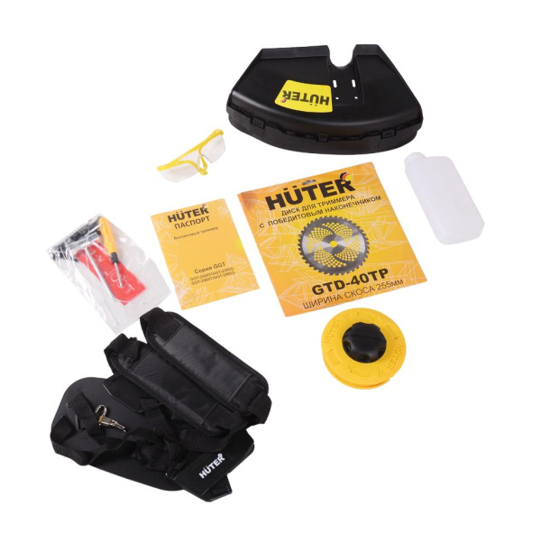 Бензиновый триммер "HUTER" GGT-2500Т (2-х тактный, 2500Вт, Леска/нож, бензин АИ-92 + Масло, 6 кг), 70/2/14