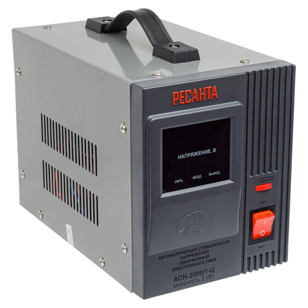 Стабилизатор напряжения "РЕСАНТА" АСН- 2000/1-Ц Вход 140-260В (2000Вт), 63/6/4