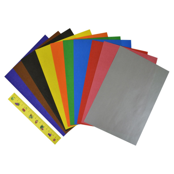 Бумага цветная Каляка-Маляка офсет.одност. 10л.10цв. А4 в папке БЦКМ10, 1398581