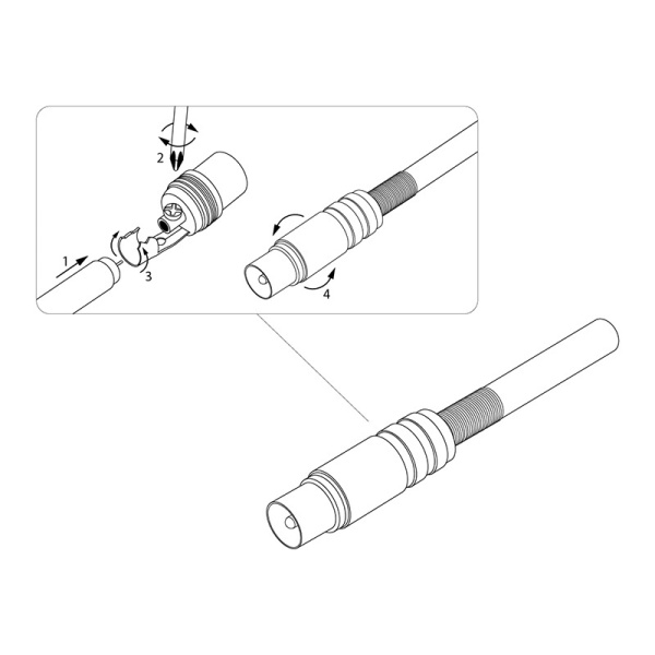 РАЗЪЁМ  штекер TV "Никель" c пружиной (03-151)  REXANT