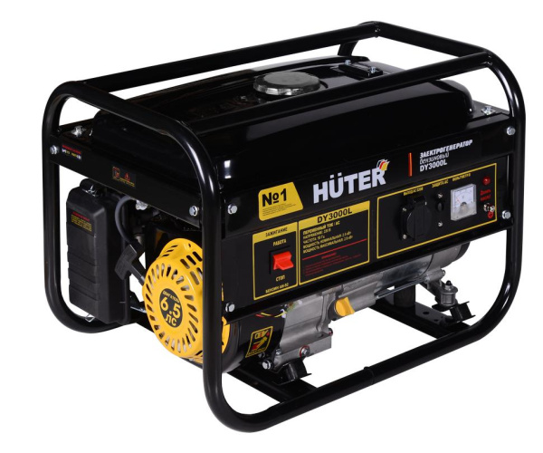 Электрогенератор бензиновый "HUTER" DY3000L (2500-2800Вт) четырёхтактный, 395 г/кВт*ч, 39кг.