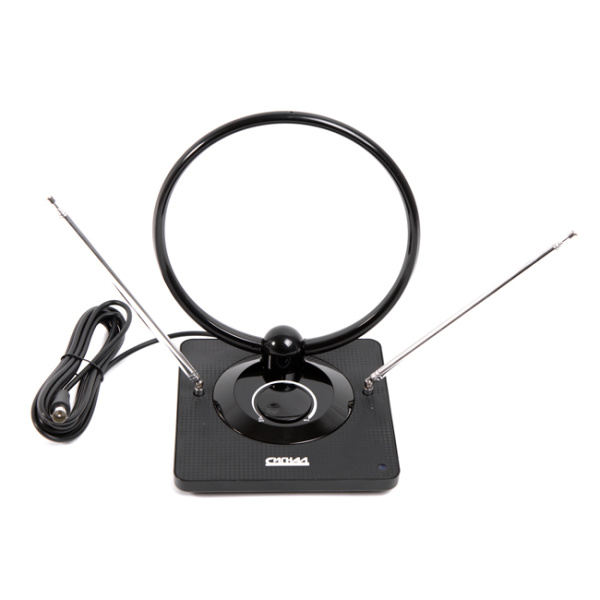 Антенна комнатная DVB-T2/ ДМВ+МВ/ FM активная СИГНАЛ SAI 963, усы 1м, кабель 3м, 15-30dB (23393)
