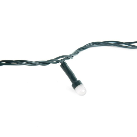 Гирлянда светодиодная "Минишарики", SE-MINI-110W, 10М, 100LED, хол.белый,темно-зел.шн 0,7м, контр, Funray, 2638