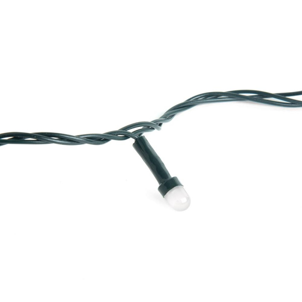 Гирлянда светодиодная "Минишарики", SE-MINI-110W, 10М, 100LED, хол.белый,темно-зел.шн 0,7м, контр, Funray, 2638
