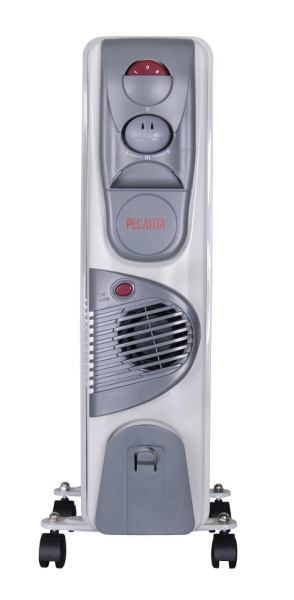 Масляный радиатор ОМ-7НВ (1,9 кВт) Ресанта, С ВЕНТИЛЯТОРОМ, 67/3/10