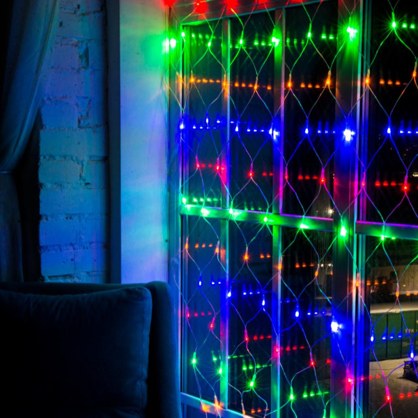 Гирлянда светодиодная "Сетка" ML-320M, 3*2м, 320 светодиодов, 220в, IP20, мультицвет (2600)