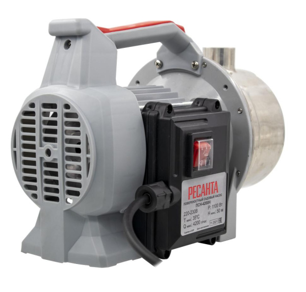 Поверхностный насос ПСН-4200Н Ресанта, 1100 Вт, 77/4/1