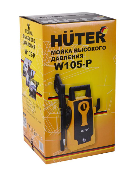 Мойка высокого давления "HUTER" W105-P, 1400Вт, 105 бар, возможность забора воды из бочки, 70/8/3