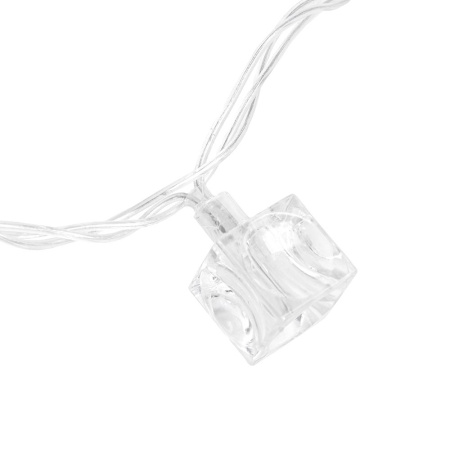 Гирлянда светодиодная "Кубики", SE-CUBE-440WW, 220В, 4м, 40LED, теплый белый, прозр шнур 3м, Funray, 2654