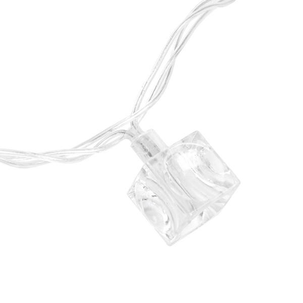 Гирлянда светодиодная "Кубики", SE-CUBE-440WW, 220В, 4м, 40LED, теплый белый, прозр шнур 3м, Funray, 2654