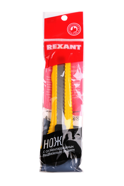 Нож с сегментированным лезвием 18 мм корпус пластик Rexant