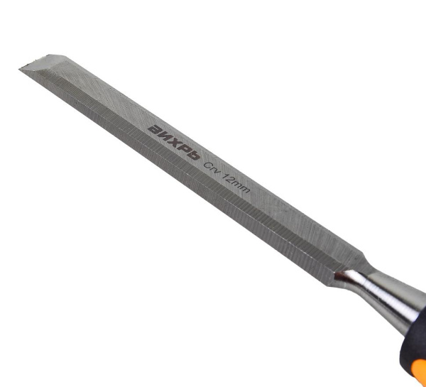 Стамеска-долото 12 мм 2 комп.усиленная рукоятка CrV 73/2/7/2 "ВИХРЬ"
