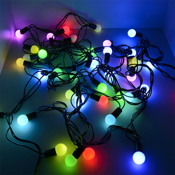 Гирлянда светодиодная "Шарики" BL-550M, 40 LED, 5м, мультицвет,черный шнур (18158)