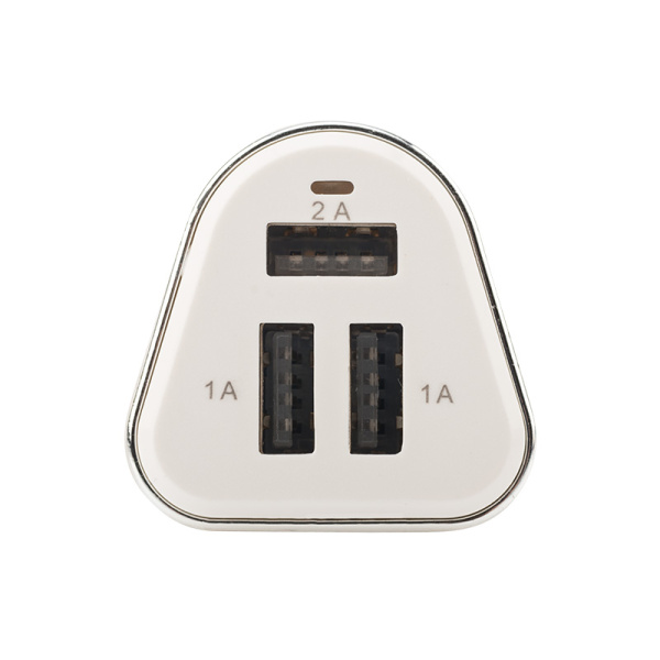 Автозарядка в прикуриватель 3хUSB (АЗУ) (2х1000 mA, 2100 mA) белая REXANT