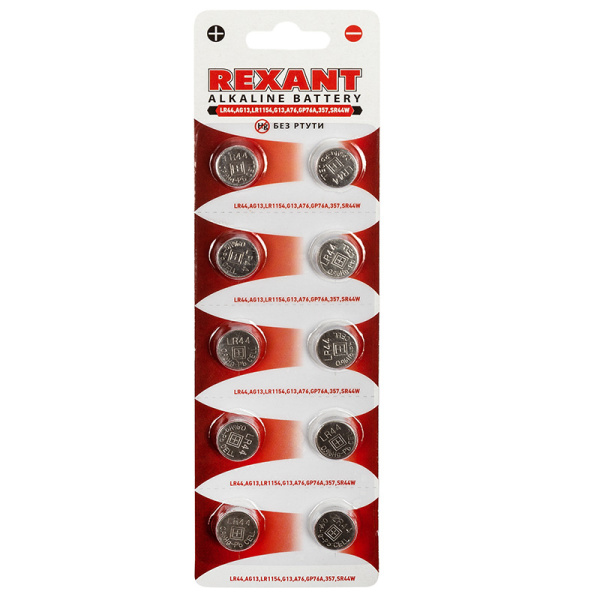 Батарейка LR44,AG13,LR1154,G13,A76,GP76A,357,SR44W (30-1028) ФАЗА