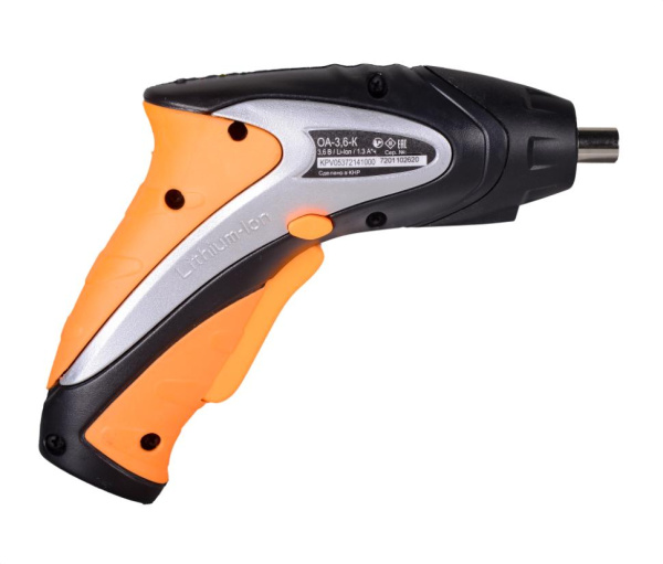 Отвертка аккумуляторная "ВИХРЬ" ОА-3,6-К (аккумулятор Li-ion, 3,5Нм), 72/14/10