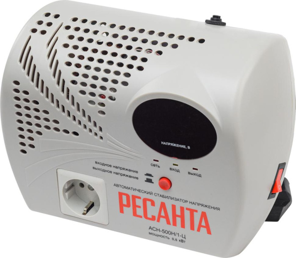 Стабилизатор напряжения РЕСАНТА АСН-500Н/1-Ц, 63/6/9