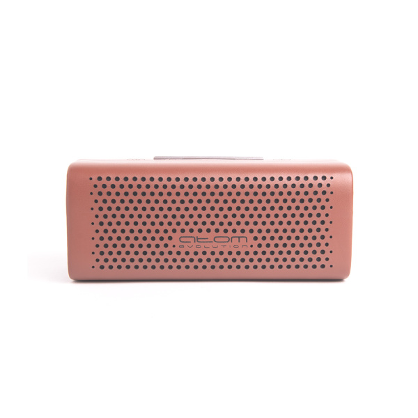 Колонка Атом BS-07, 2*6Вт, 4000мАч, hands free, сопряжение, иск. кожа, 14011