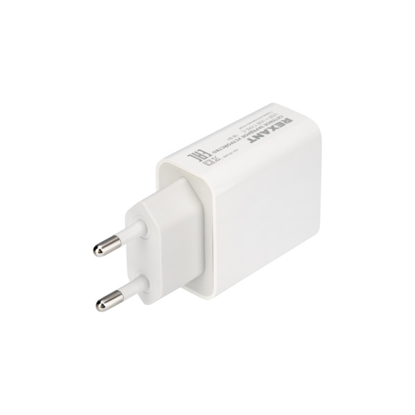 Сетевое зарядное устройство REXANT USB-A+USB-C адаптер, 18W белое, быстрая зарядка