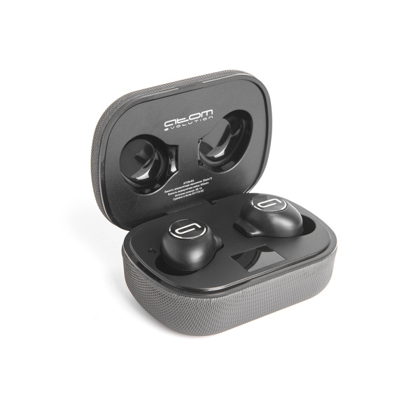 Наушники беспроводные вкладыши АТОМ-E4, Bt 5.0, раб. до 4ч, инд.заряда кейса, ф-ция гарнитуры, Atom, 14134