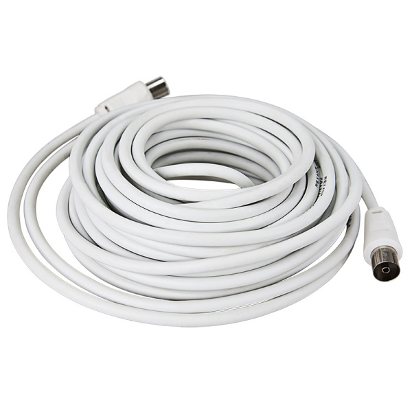 Шнур ТВ гнездо - ТВ штекер, длина 10 метров, белый REXANT