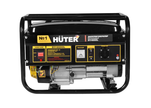 Электрогенератор бензиновый "HUTER" DY4000L (3000-3300Вт) четырёхтактный, 395 г/кВт*ч, 40кг, 64/1/21