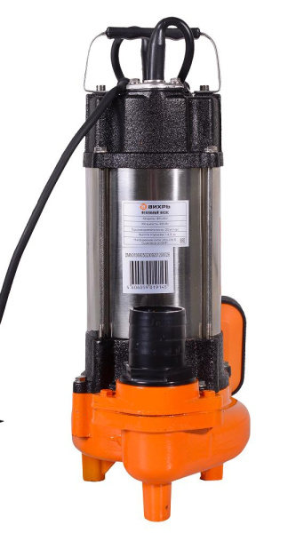 Фекальный насос ФН-450 Вихрь (16 м3/час, 2 дюйма, 450Вт, подъём 12 метров, диаметр частиц 42 мм), 68/5/2