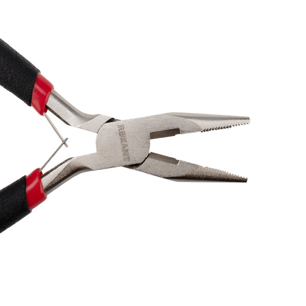 Тонкогубцы REXANT мини 120 мм никелированные, авторазжим, обливные рукоятки