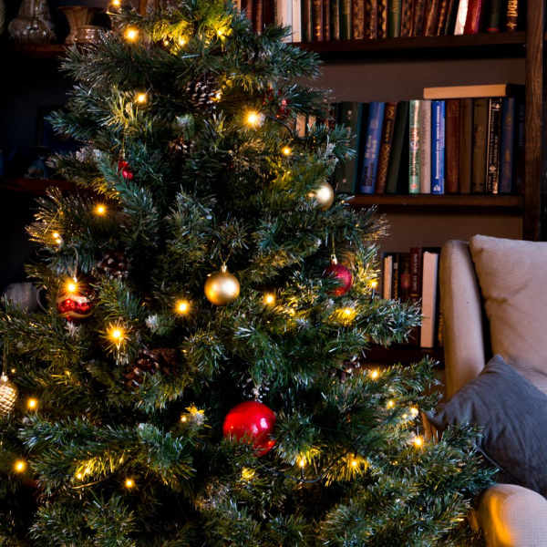 Гирлянда светод. рисовая RL-110WW, 10м, 100LED, тепл.белый, темно-зел. шнур 0,7м, контроллер, Funray